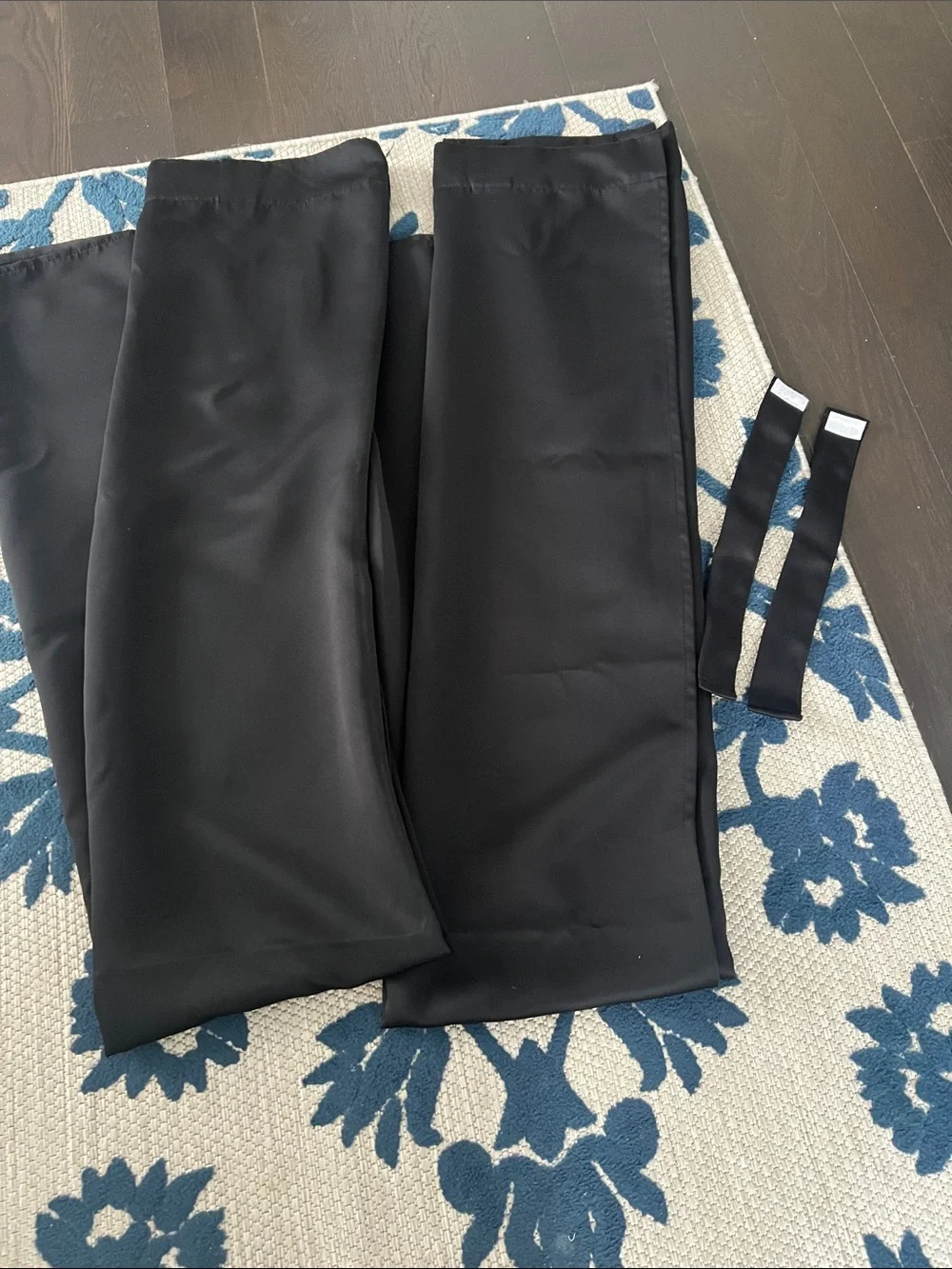 Black Satin Window Panels - Set of 2